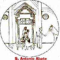 Disegno della festa di S. Antonio Abate che si festeggia il 17 gennaio