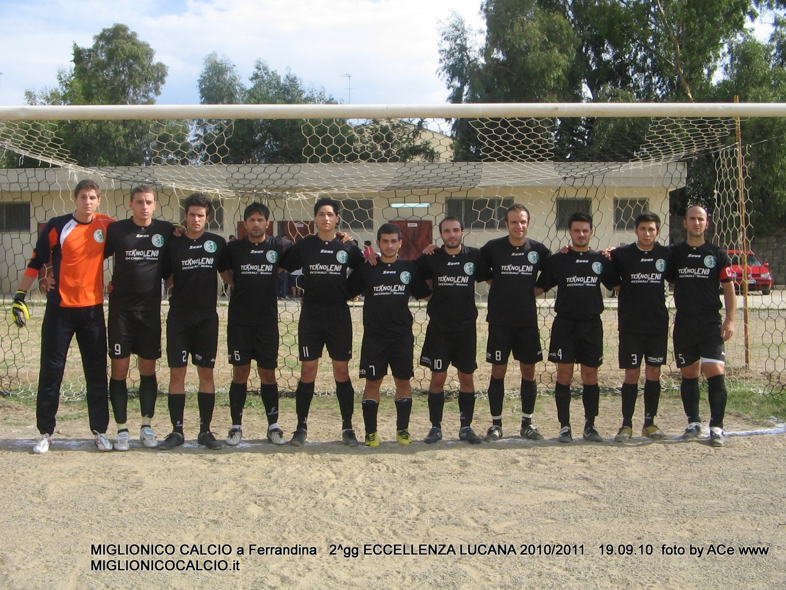 Il Miglionico Calcio schierato a Ferrandina (Foto: Miglionicocalcio.it)